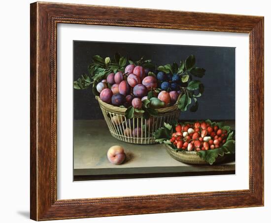 Basket of Plums and Basket of Strawberries, 1632-Louise Moillon-Framed Giclee Print