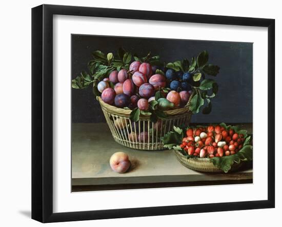 Basket of Plums and Basket of Strawberries, 1632-Louise Moillon-Framed Giclee Print