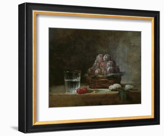 Basket of Plums-Jean-Baptiste Simeon Chardin-Framed Giclee Print