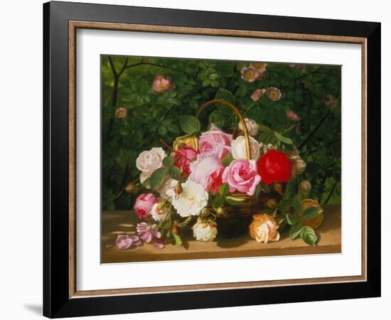 Basket of Roses, 1879-William Hammer-Framed Giclee Print