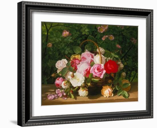 Basket of Roses, 1879-William Hammer-Framed Giclee Print