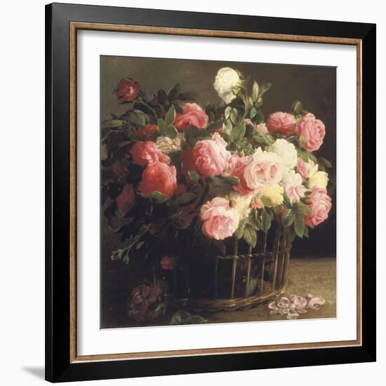 Basket of Roses (detail)-Hans Looscher-Framed Giclee Print