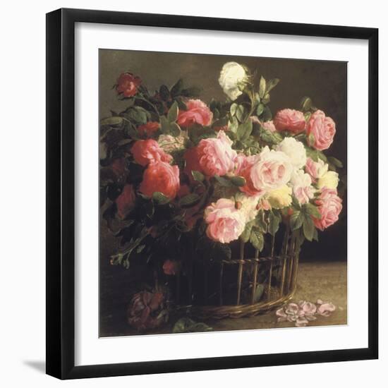 Basket of Roses (detail)-Hans Looscher-Framed Giclee Print