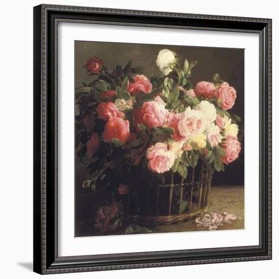 Basket of Roses (detail)-Hans Looscher-Framed Giclee Print