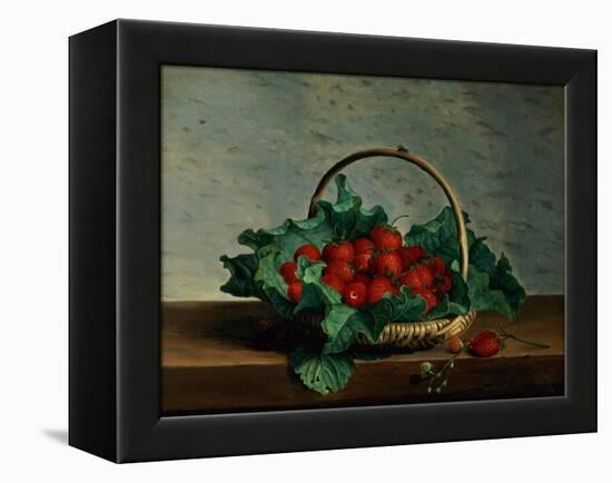 Basket of Strawberries-Johan Laurentz Jensen-Framed Premier Image Canvas