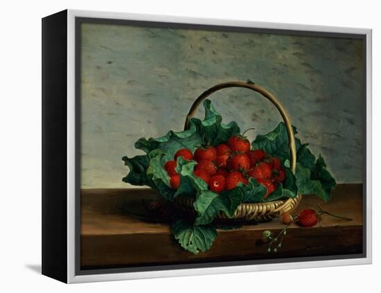 Basket of Strawberries-Johan Laurentz Jensen-Framed Premier Image Canvas