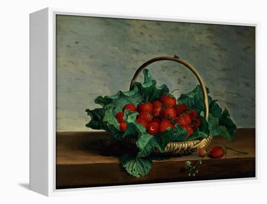 Basket of Strawberries-Johan Laurentz Jensen-Framed Premier Image Canvas