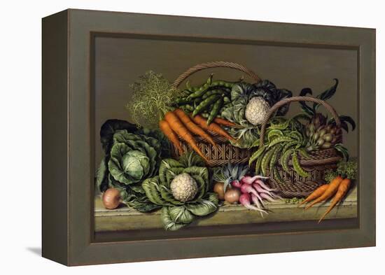 Basket of Vegetables and Radishes, 1995-Amelia Kleiser-Framed Premier Image Canvas