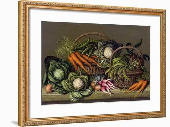 Basket of Vegetables and Radishes, 1995-Amelia Kleiser-Framed Giclee Print