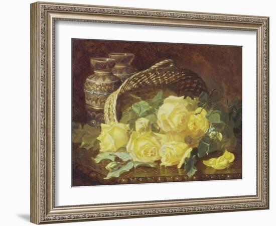 Basket of Yellow Roses-Eloise Harriet Stannard-Framed Giclee Print