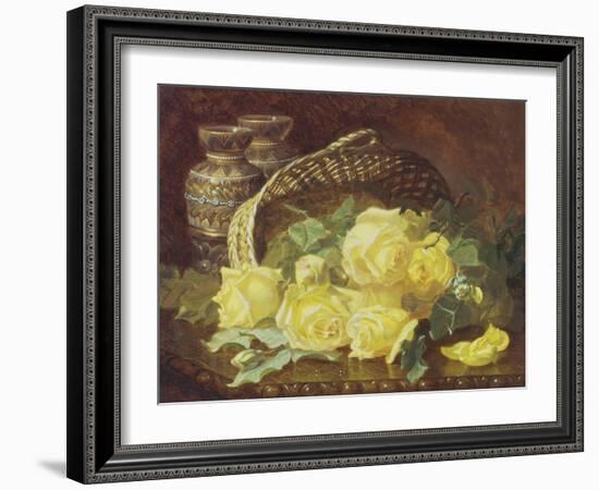 Basket of Yellow Roses-Eloise Harriet Stannard-Framed Giclee Print