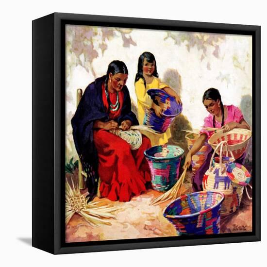 "Basket Weavers,"August 1, 1937-G. Kay-Framed Premier Image Canvas