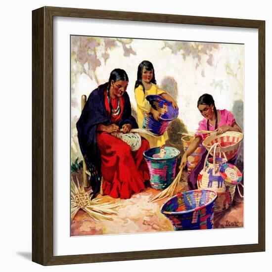 "Basket Weavers,"August 1, 1937-G. Kay-Framed Giclee Print