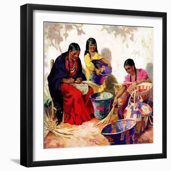 "Basket Weavers,"August 1, 1937-G. Kay-Framed Giclee Print