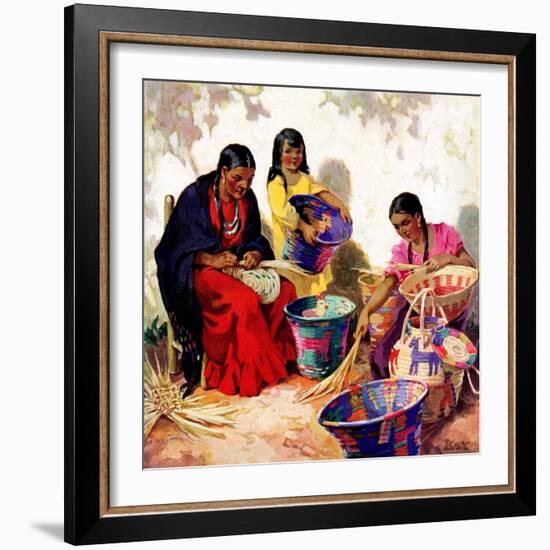 "Basket Weavers,"August 1, 1937-G. Kay-Framed Giclee Print