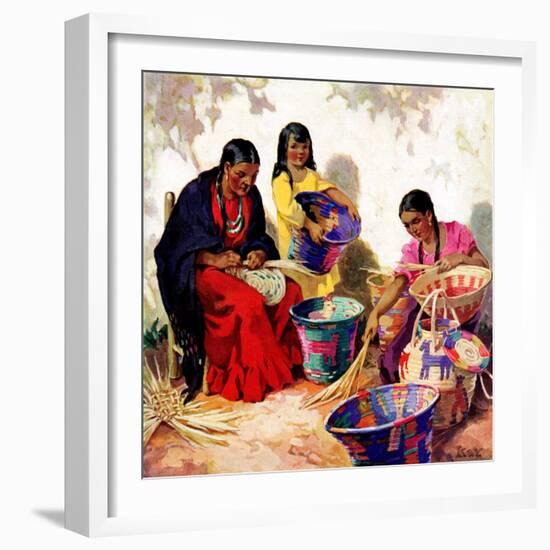 "Basket Weavers,"August 1, 1937-G. Kay-Framed Giclee Print