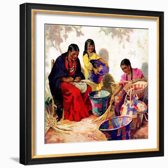 "Basket Weavers,"August 1, 1937-G. Kay-Framed Giclee Print