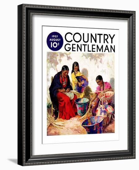 "Basket Weavers," Country Gentleman Cover, August 1, 1937-G. Kay-Framed Giclee Print