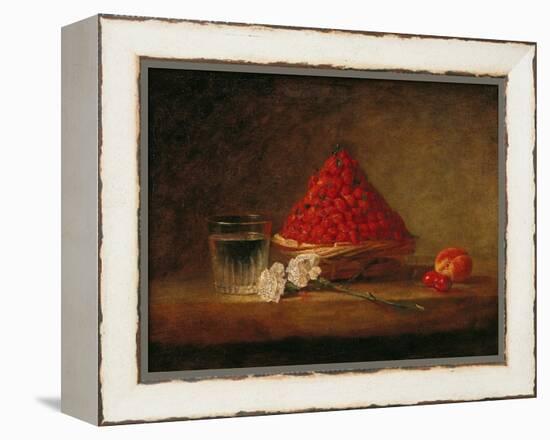 Basket with Wild Strawberries, circa 1761-Jean-Baptiste Simeon Chardin-Framed Premier Image Canvas