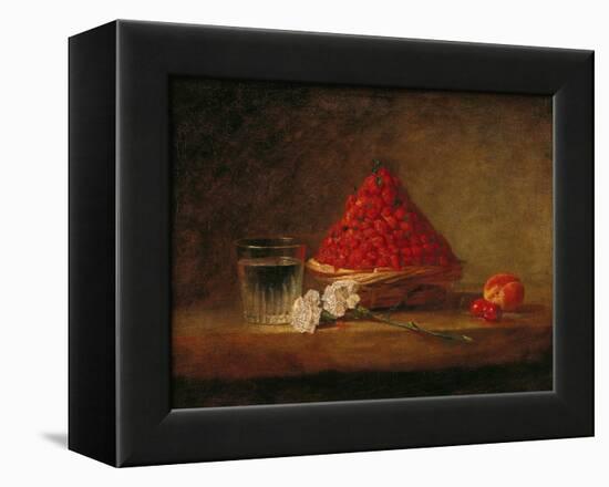 Basket with Wild Strawberries, circa 1761-Jean-Baptiste Simeon Chardin-Framed Premier Image Canvas