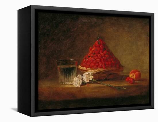 Basket with Wild Strawberries, circa 1761-Jean-Baptiste Simeon Chardin-Framed Premier Image Canvas