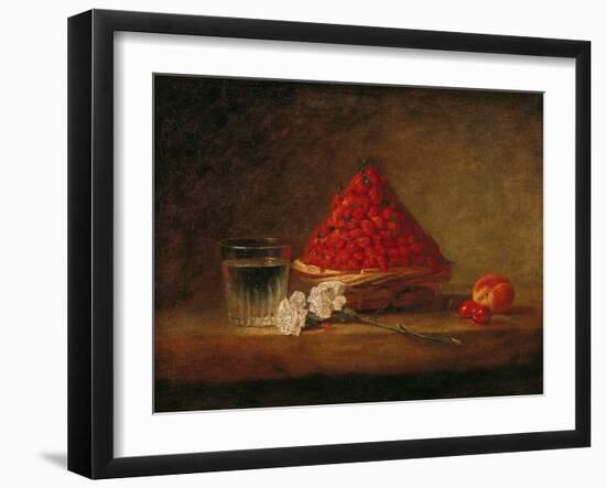 Basket with Wild Strawberries, circa 1761-Jean-Baptiste Simeon Chardin-Framed Giclee Print