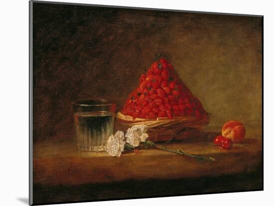 Basket with Wild Strawberries, circa 1761-Jean-Baptiste Simeon Chardin-Mounted Giclee Print