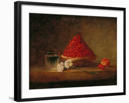 Basket with Wild Strawberries, circa 1761-Jean-Baptiste Simeon Chardin-Framed Giclee Print