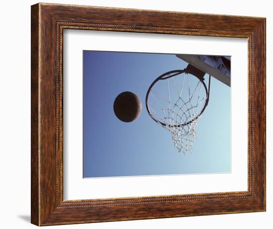 Basketball and Hoop-Paul Sutton-Framed Photographic Print