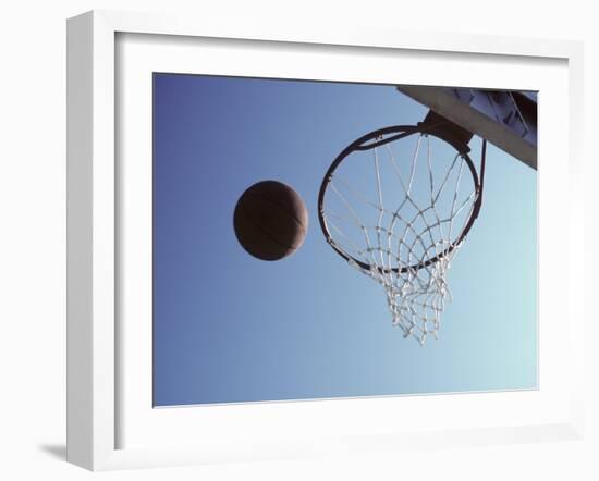 Basketball and Hoop-Paul Sutton-Framed Photographic Print