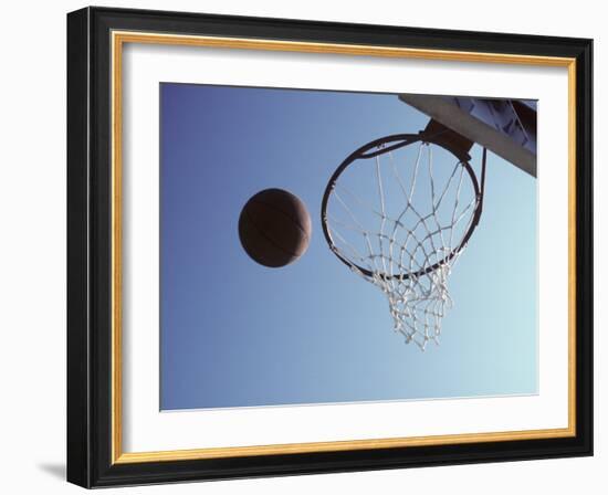 Basketball and Hoop-Paul Sutton-Framed Photographic Print