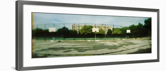 Basketball Court in Public Park, Mccarran Park, Greenpoint, Brooklyn, New York City, New York State-null-Framed Photographic Print