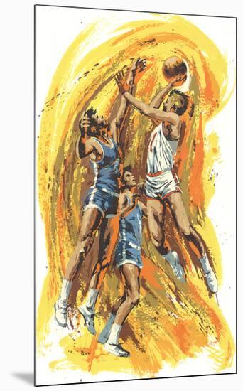 Basketball Game-Wayland Moore-Mounted Serigraph