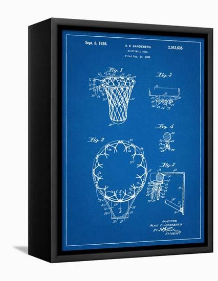 Basketball Goal Patent 1936-null-Framed Stretched Canvas