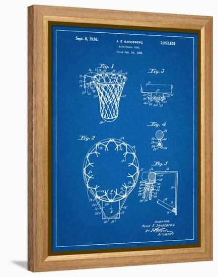 Basketball Goal Patent 1936-null-Framed Stretched Canvas