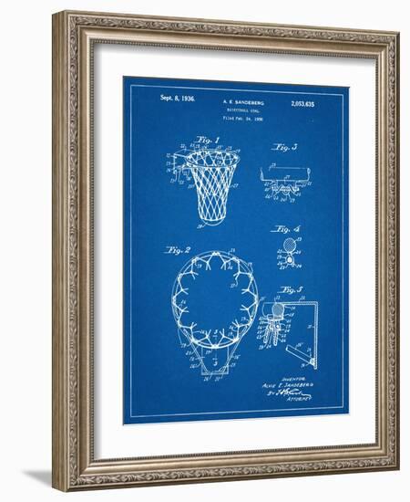 Basketball Goal Patent 1936-null-Framed Art Print