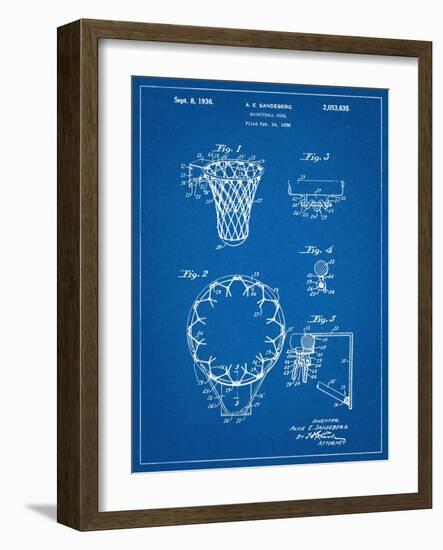 Basketball Goal Patent 1936-null-Framed Art Print