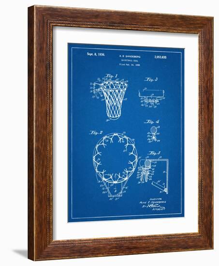 Basketball Goal Patent 1936-null-Framed Art Print