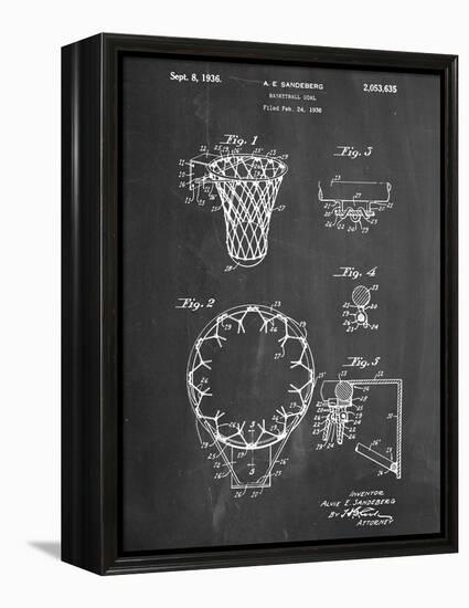 Basketball Goal Patent 1936-null-Framed Stretched Canvas