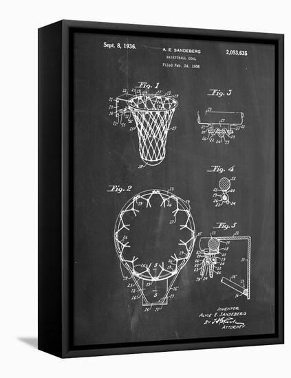 Basketball Goal Patent 1936-null-Framed Stretched Canvas