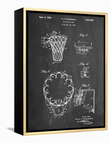 Basketball Goal Patent 1936-null-Framed Stretched Canvas