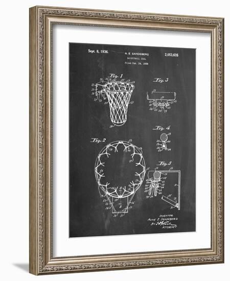 Basketball Goal Patent 1936-null-Framed Art Print