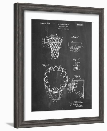 Basketball Goal Patent 1936-null-Framed Art Print