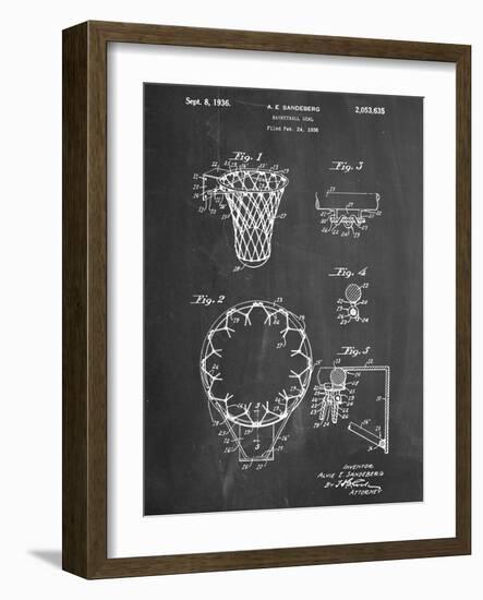 Basketball Goal Patent 1936-null-Framed Art Print