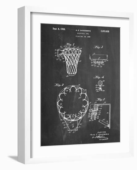 Basketball Goal Patent 1936-null-Framed Art Print