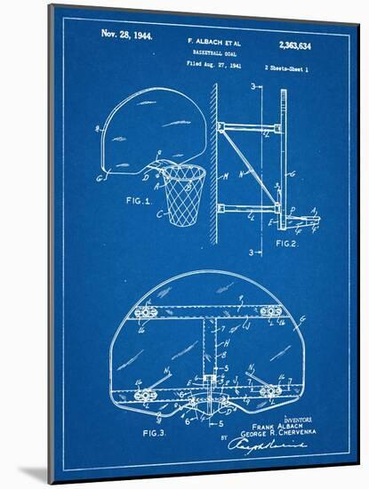 Basketball Goal Patent-null-Mounted Art Print