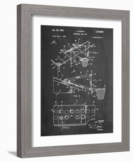 Basketball Goal With Backboard Patent 1960-null-Framed Art Print