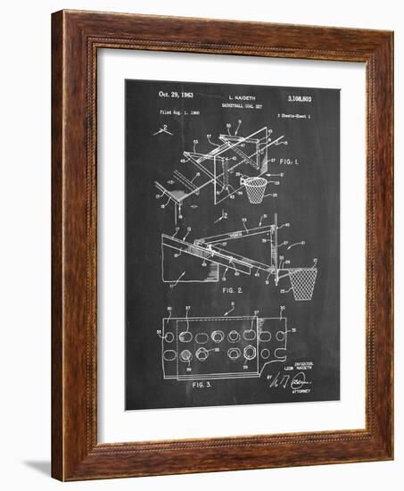 Basketball Goal With Backboard Patent 1960-null-Framed Art Print