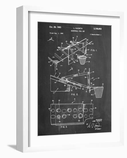 Basketball Goal With Backboard Patent 1960-null-Framed Art Print