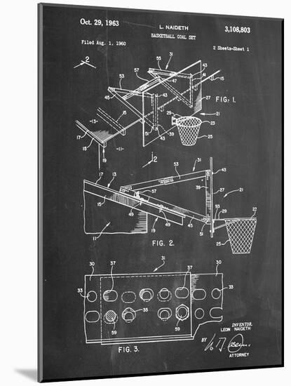 Basketball Goal With Backboard Patent 1960-null-Mounted Art Print
